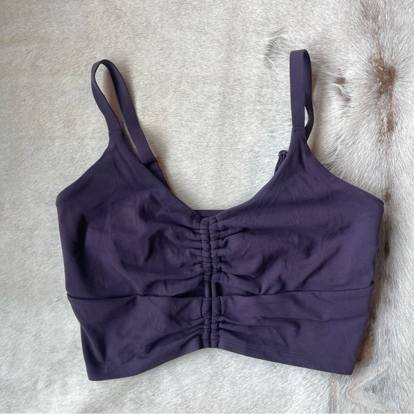 Athleta cinch long line a-c purple sports bra - Picture 2 of 5